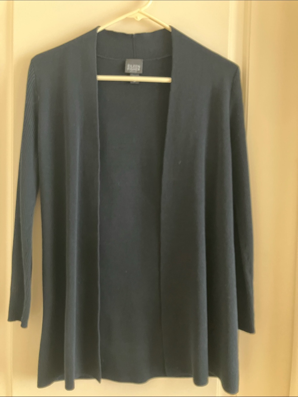 Eileen Fisher Open-Front Navy Cardigan